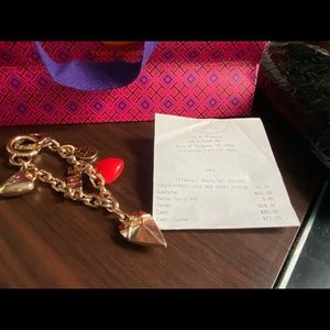 Tory Burch Gold Key Fob with receipt